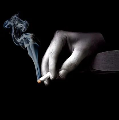 Smouldering cigarette